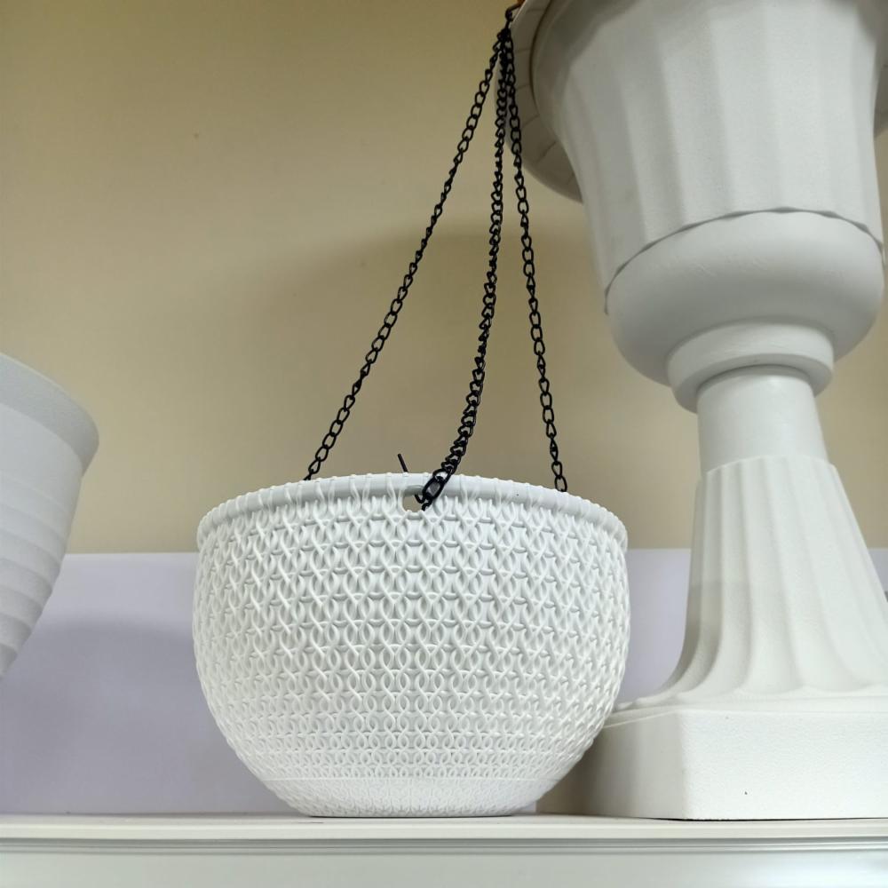Mesh styled Plastic Hanging Pot for Plants and Flowers for Garden